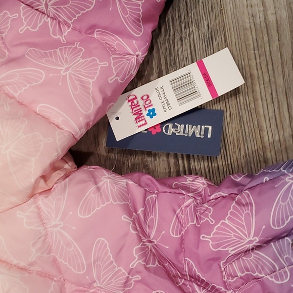 Limited Too Lilac & Pink Ombré Butterfly Puffer Coat  Size 5/6 - Picture 6 of 6